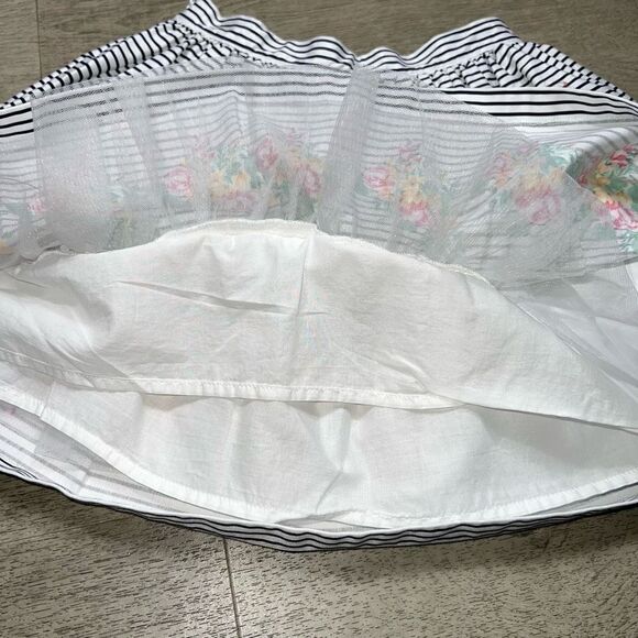 Janie & Jack Striped Floral Boarder Skirt in Midsummer Garden, Girls 10 - Picture 11 of 14
